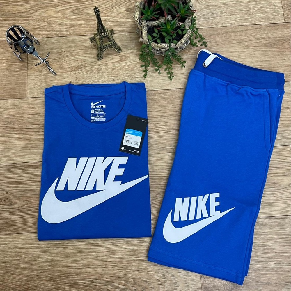 Blue Unisex Nike Short Set